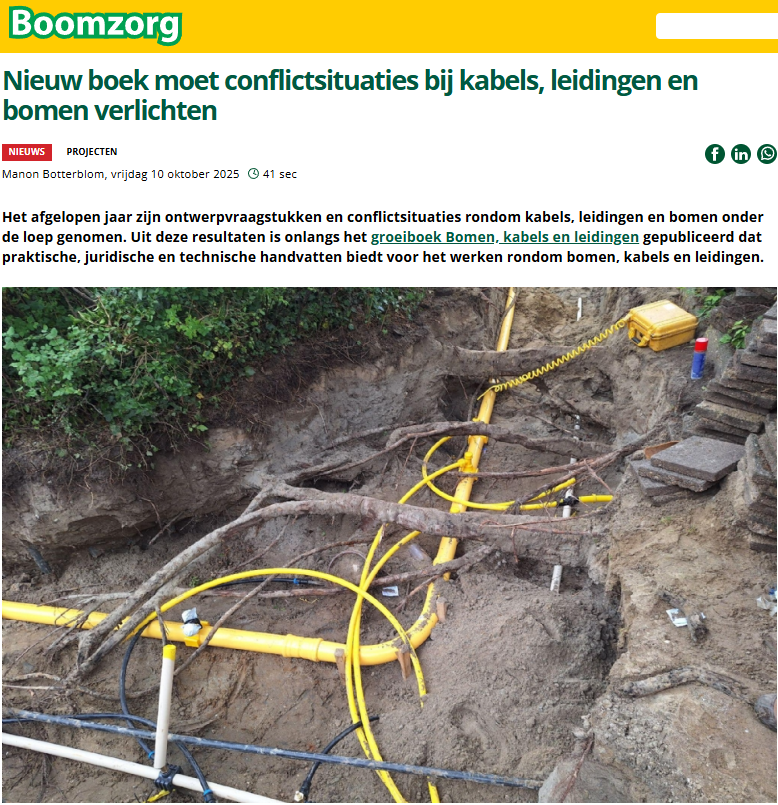 Groeiboek Bomen, kabels en leidingen in de media